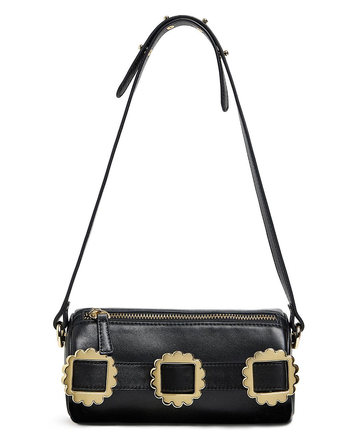 Cynthia Rowley Multi-Buckle Leather Shoulder Bag