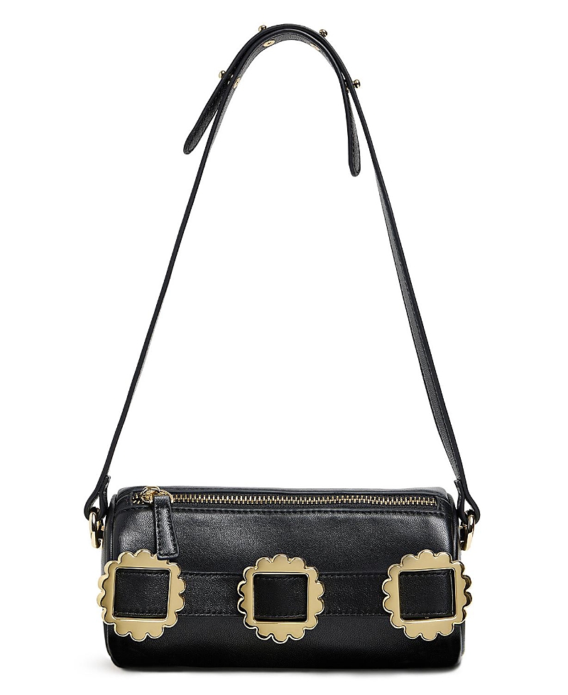 Cynthia Rowley Multi-Buckle Leather Shoulder Bag