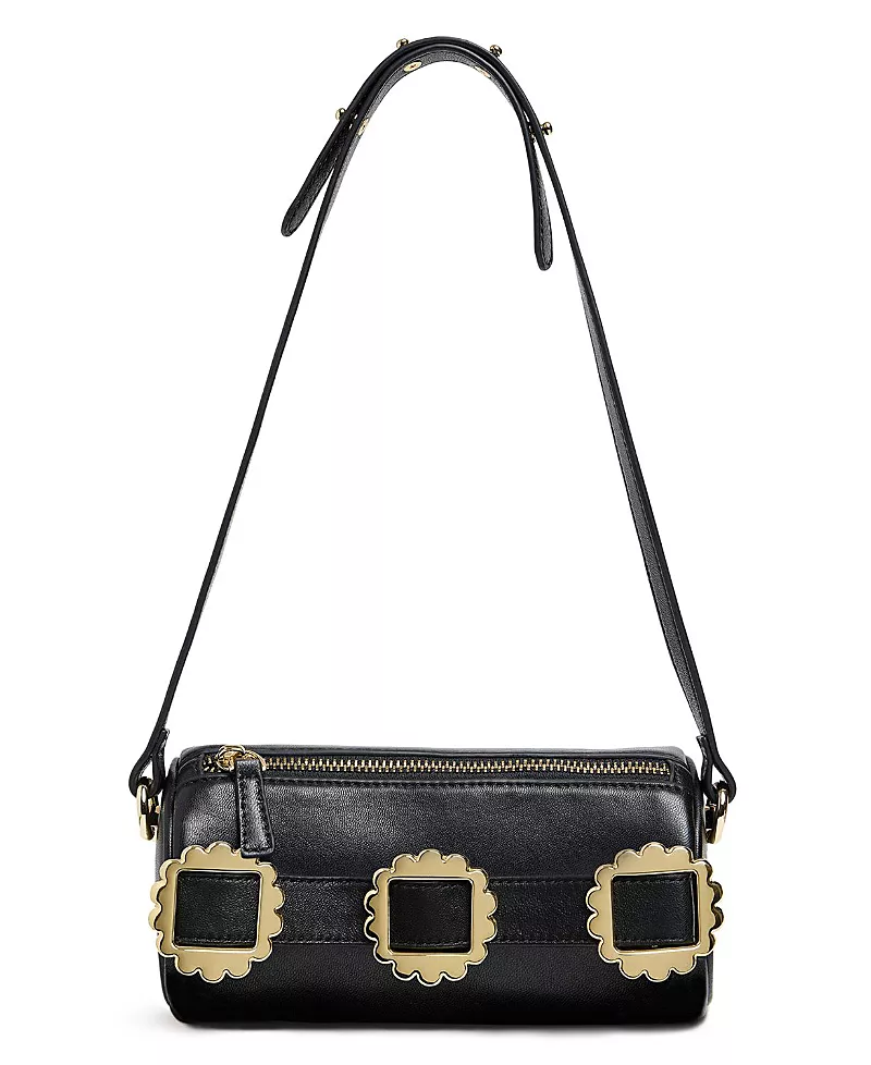 Cynthia Rowley Multi-Buckle Leather Shoulder Bag