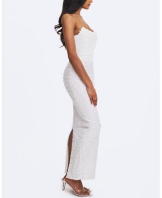  Myra Beaded Mesh Strapless Wedding Dress