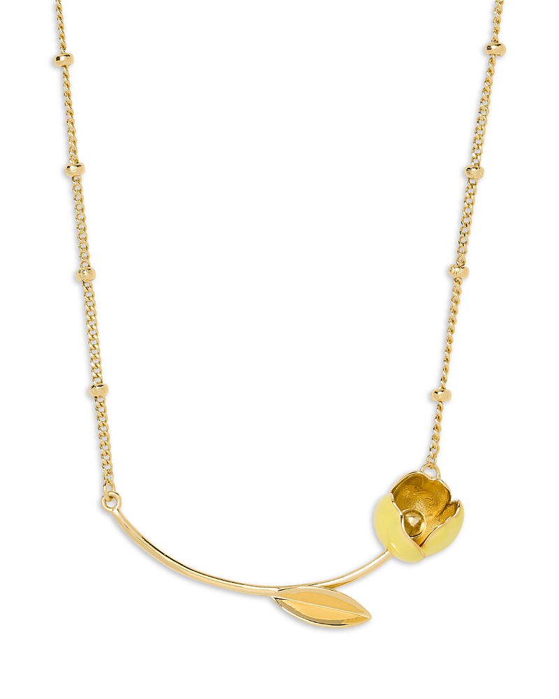 kate spade new york Golden Bloom Tulip Bar Necklace, 16