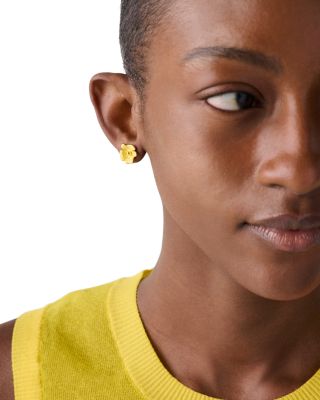 Golden Bloom Flower Stud Earrings 