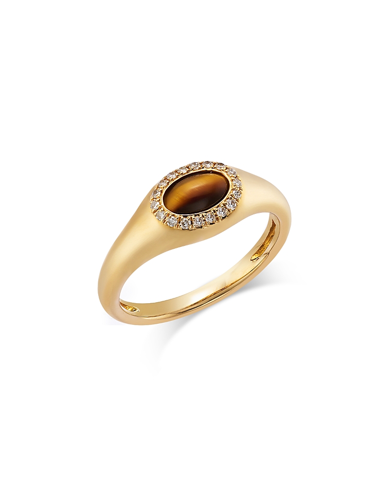 Bloomingdale's Fine Collection Gemstone & Diamond Pinky Ring in 14K Yellow Gold · 4