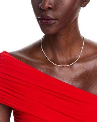 Diamond Classic Three Prong Tennis Necklace in 14K Gold, 6.0 tcw