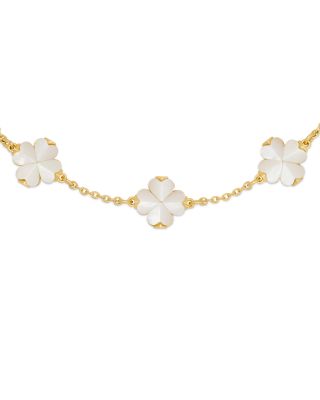 Spade Flower Mother Of Pearl Clover Scatter Bracelet