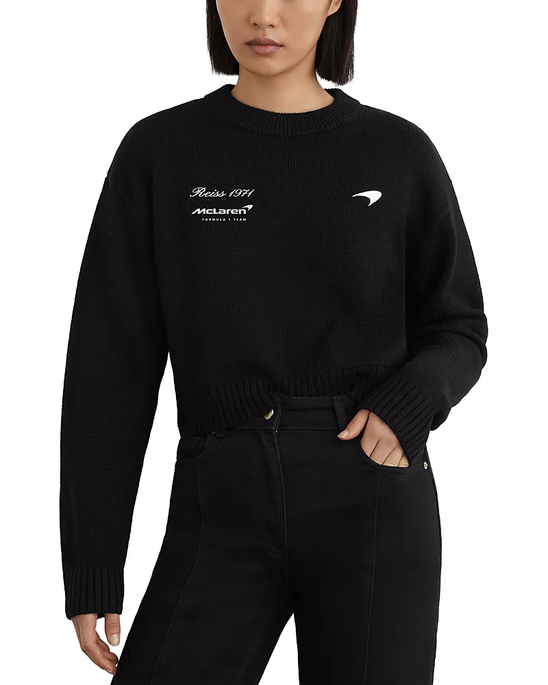 Reiss Nicole McLaren Merino Wool Cropped Sweater