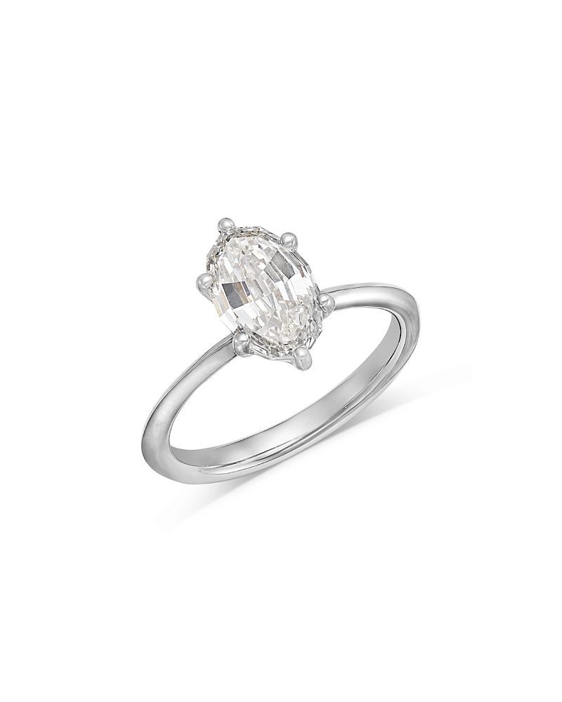 Bloomingdale's Fine Collection Luxe Collection Certified Lab Grown Diamond Duchess Oval Solitaire Engagement Ring in 18K White Gold, 2.0 tcw