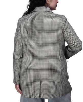  Plus The Empower Zipper Double Breasted Blazer