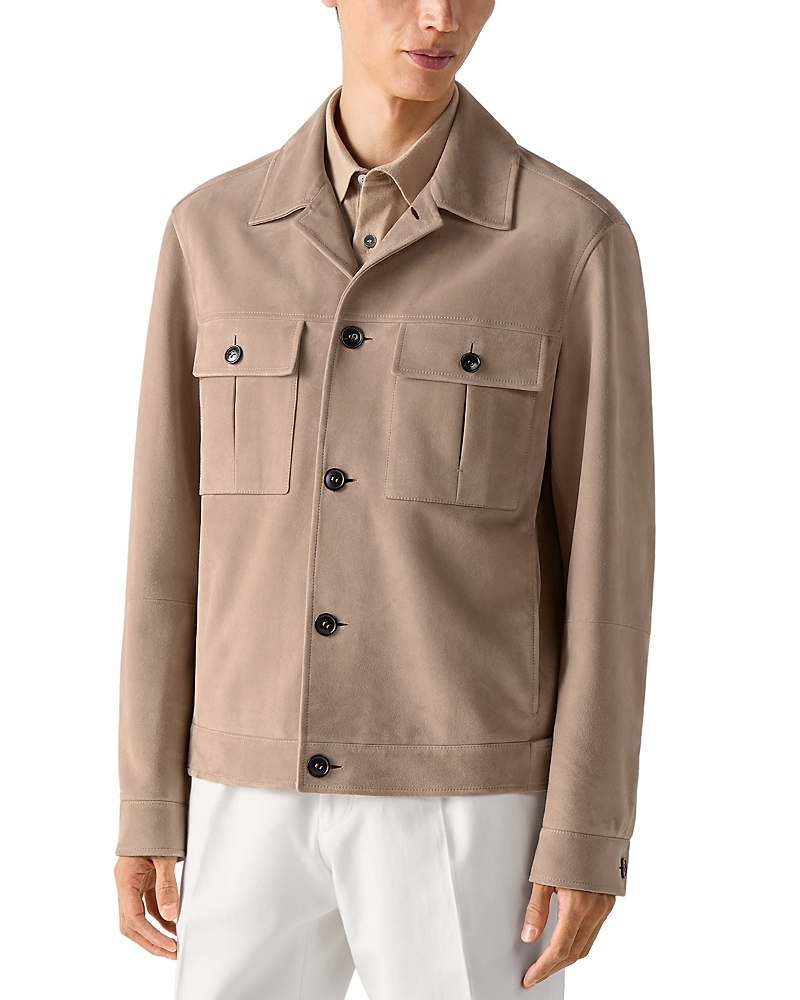 Zegna Sabbia Oasi Leather Blouson Jacket