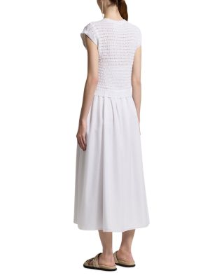 Bi Material Cotton Blend Dress