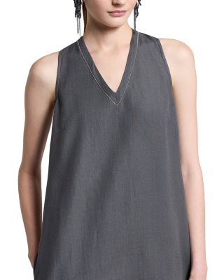 Sleeveless V Neck Long Dress