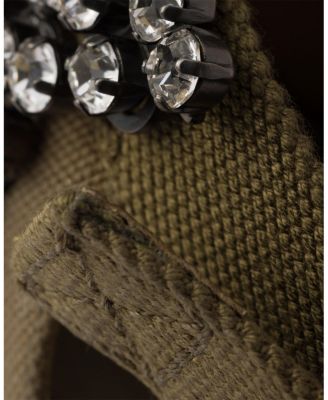 Women's Canvas Pumps with Crystals