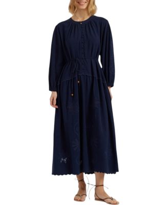  Women's Sienna Linen-Blend Broderie Dress