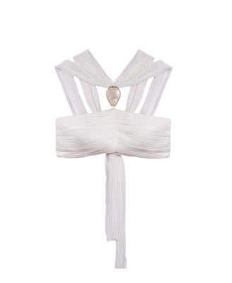  Strapless Draped Bustier Top