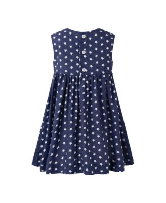  Girl's Star Print Bow Dress - Little Kid, Big Kid