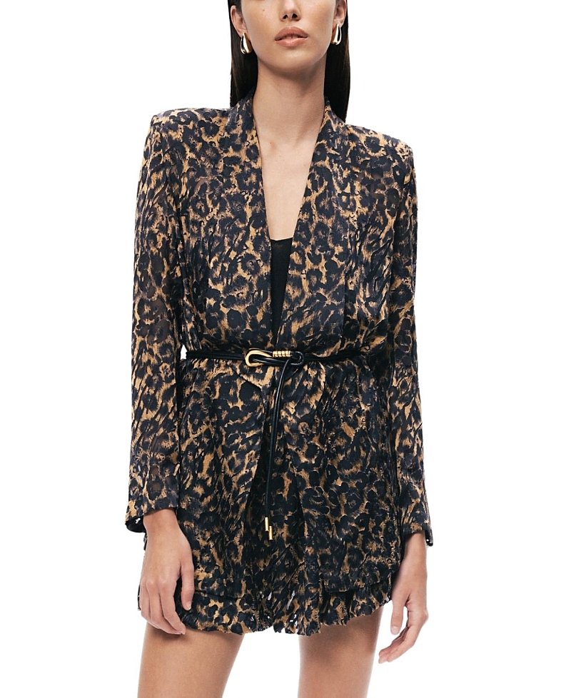Nocturne Printed Leopard Belted Jacket