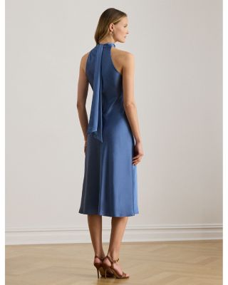 Satin Charmeuse Halter Cocktail Dress