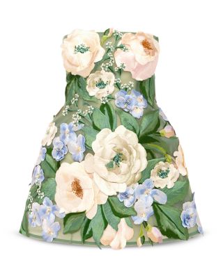 Roselle Floral Hand Embroidered Bustier Mini Dress
