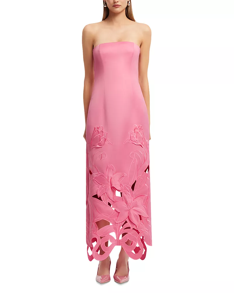 Leo Lin Rayna Applique Bustier Maxi Dress