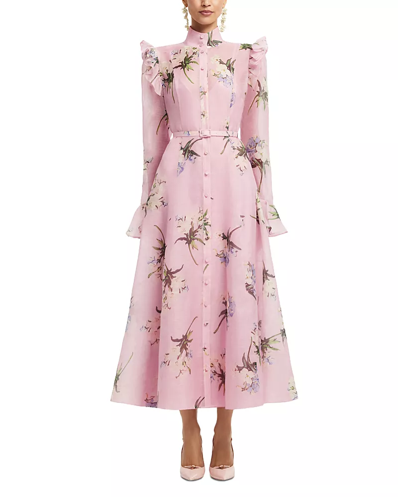 Leo Lin Katrina Butterfly Sleeve Midi Dress