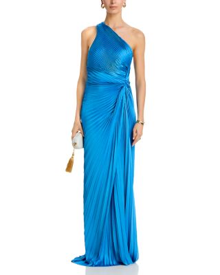 Lara Pleated One Shoulder Gown