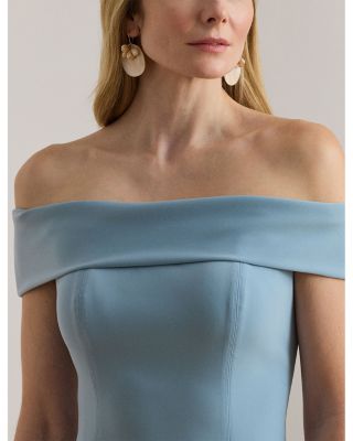 Crepe Off The Shoulder Cocktail Dress