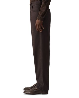 Slim Fit Stretch Cotton and Linen Roccia Pants