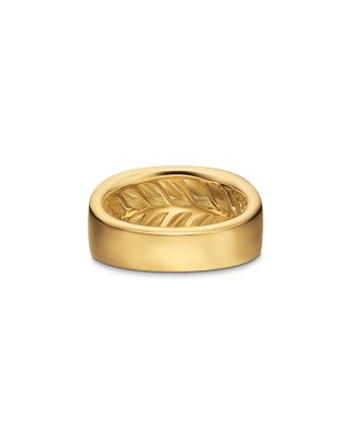 Men's Chevron Three Sided Signet Ring in 18K Yellow Gold, 12.5mm