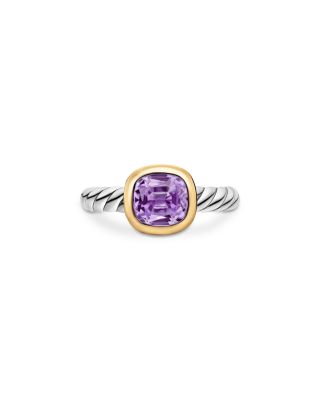 DY Mercer&reg; Color Stone Ring in Sterling Silver with 18K Yellow Gold and Amethyst, 7mm
