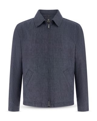 Regular Fit Denim Linen Bomber Jacket