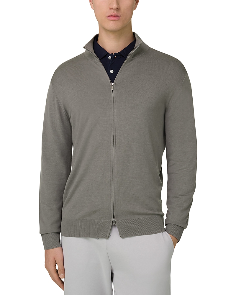 Boggi Milano Superfine Full Zip Merino Wool Jumper