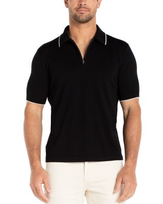Short Sleeve Zipper Sweater Polo