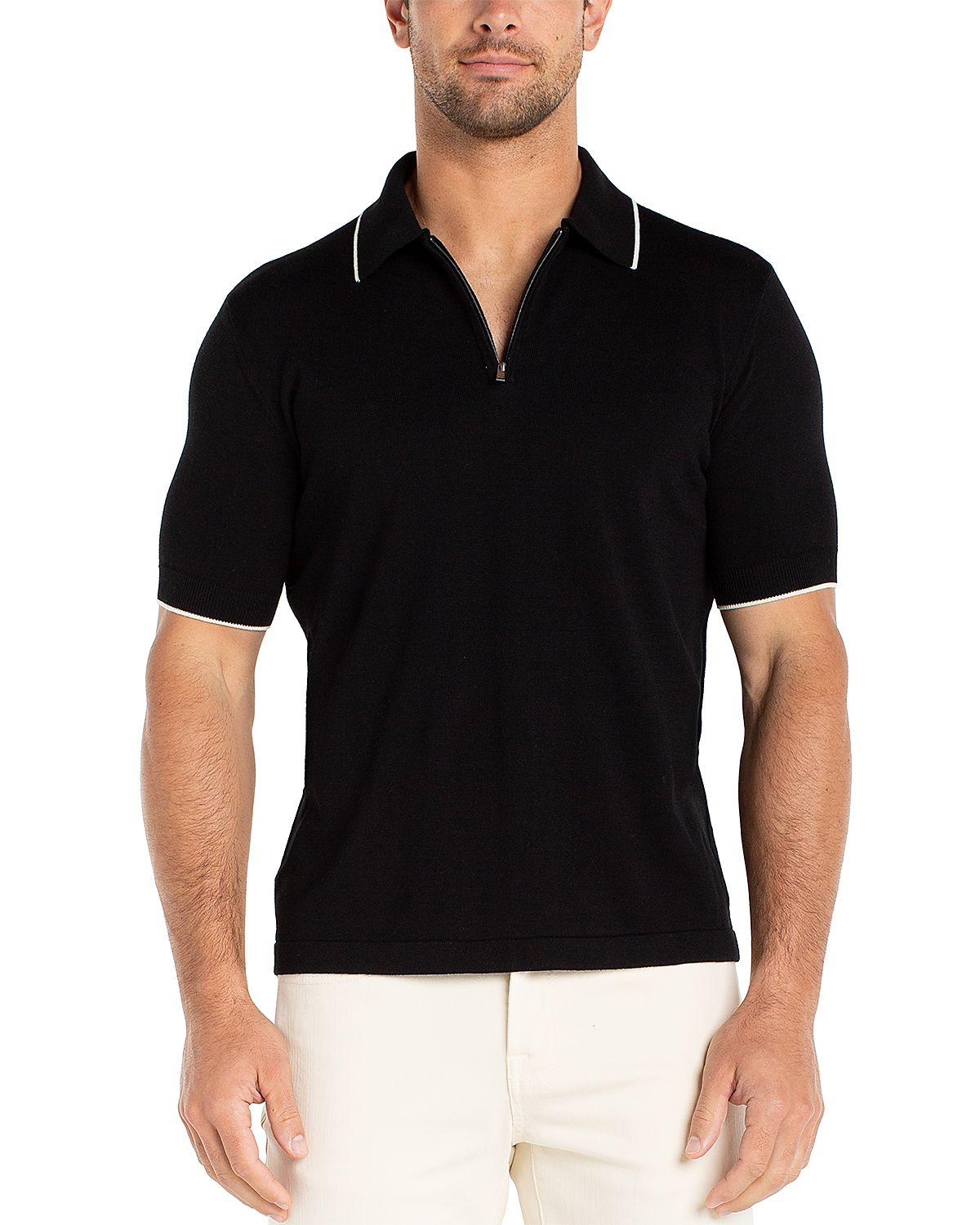 Liverpool Los Angeles Short Sleeve Zipper Sweater Polo