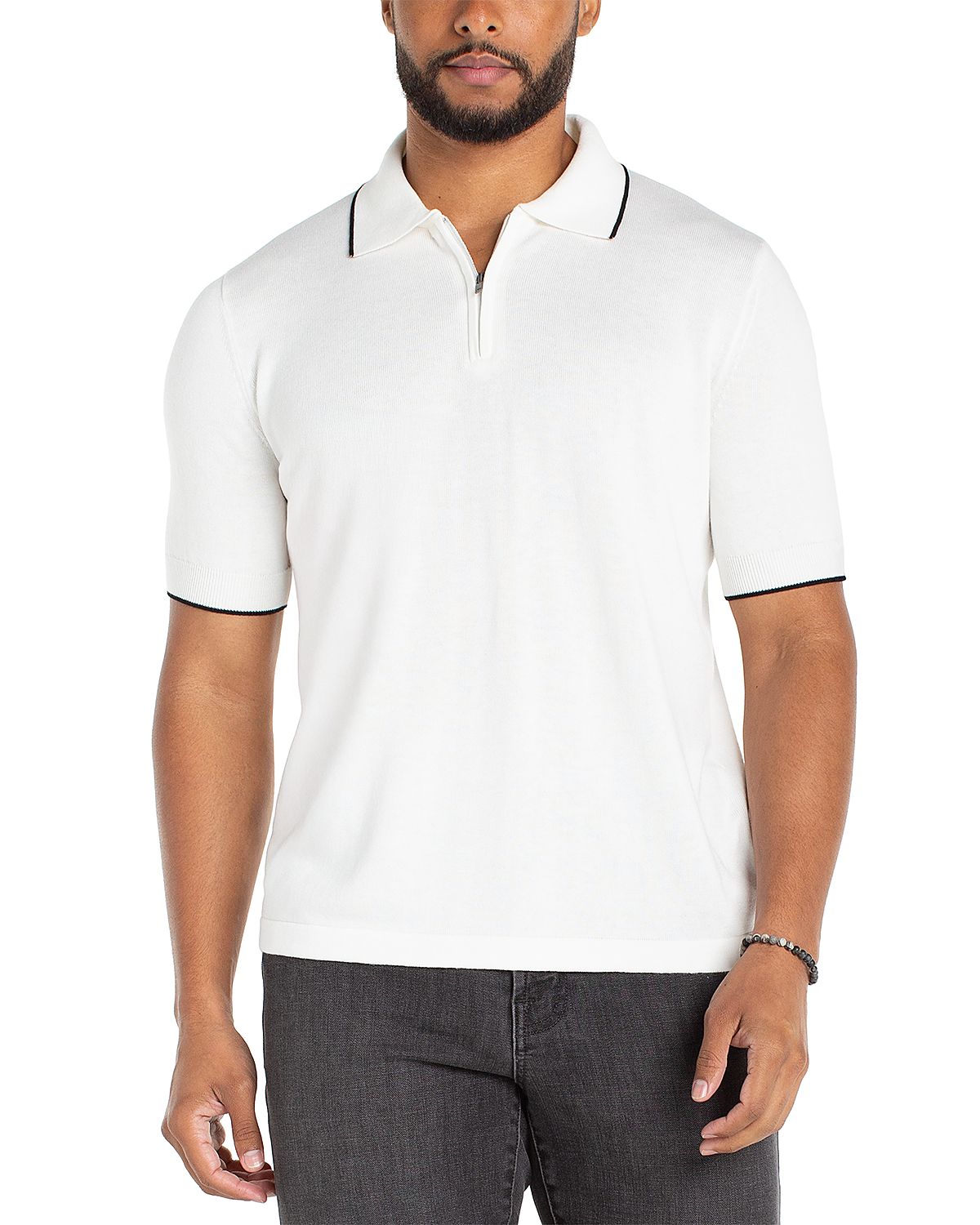 Liverpool Los Angeles Short Sleeve Zipper Sweater Polo