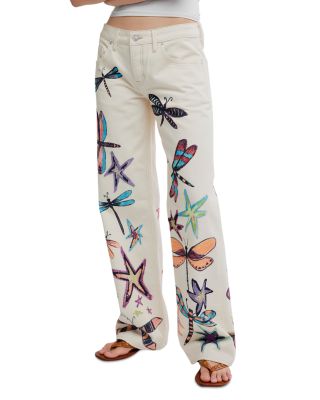 We The Free Tennessee Low Rise Illusions Jeans in Floral Canvas