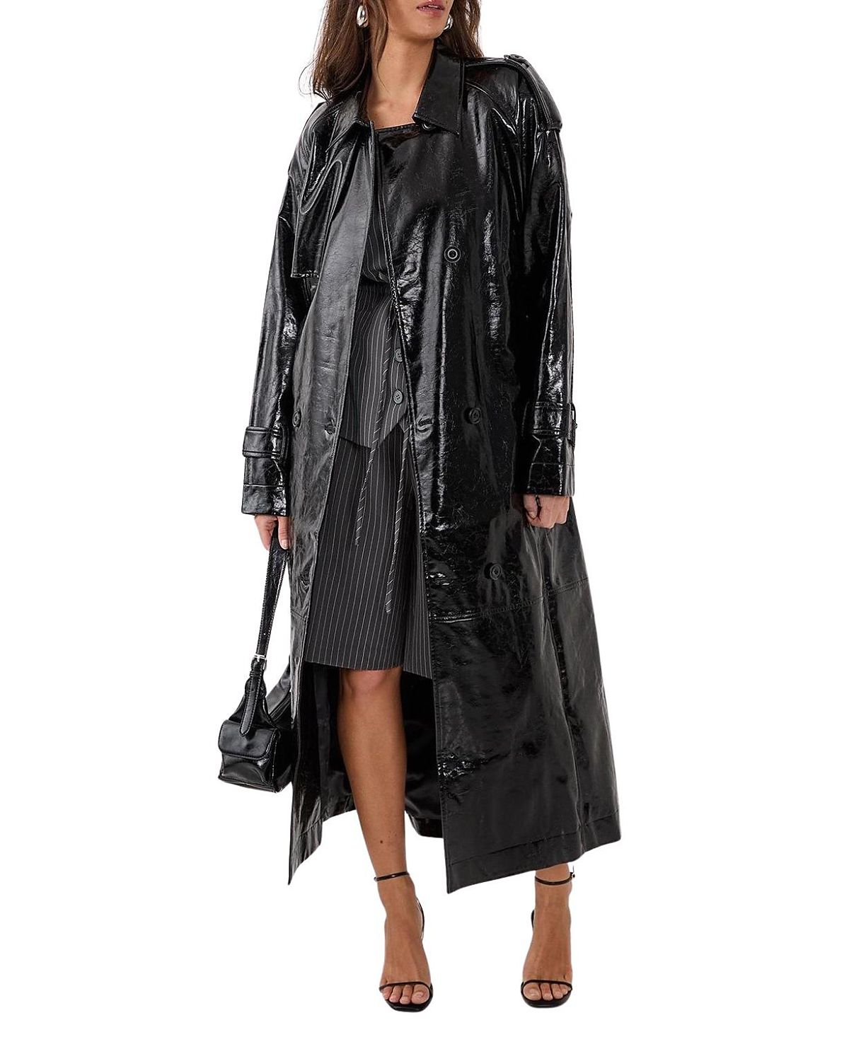 Nasty Gal High Shine Trench Coat