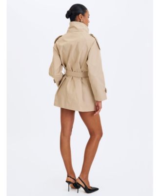  Vanetta High Collar Double-Breasted Trench Mini Coat