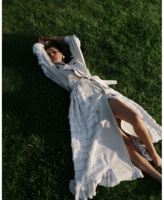 Mixed Media Feminine Trench Coat