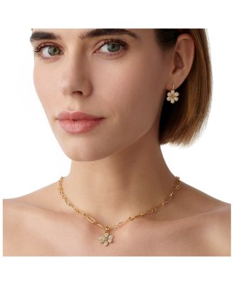 18K Yellow Gold Diamond Snow Flower Pendant