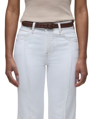 Rosie Pintucked Cuffed Wide Leg Jeans in White