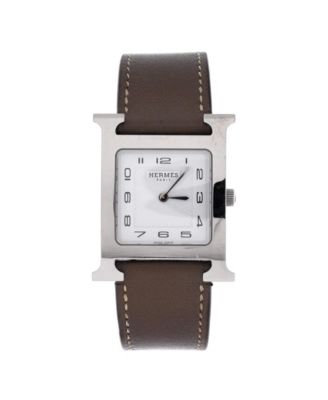 Heure H Quartz Watch in Stainless Steel and Leather 26mm