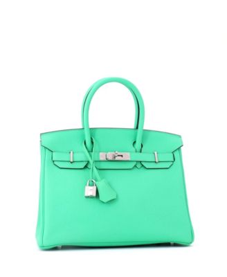 Birkin 30 Handbag Green Togo with Palladium Hardware