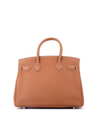 Birkin 30 Handbag Brown Togo with Palladium Hardware