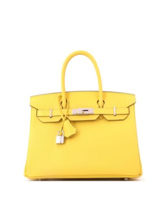 Birkin 30 Handbag Yellow Epsom with Palladium Hardware