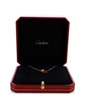  Love 3 Ring Pendant Necklace 18K Rose Gold and 18K White Gold with 6 Diamonds, 16"