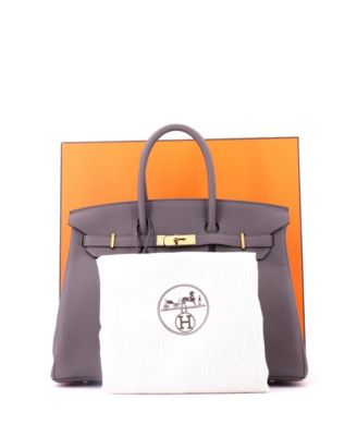 Birkin 35 Handbag Grey Togo with Rose Gold Hardware