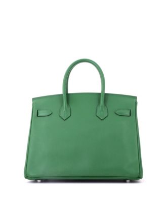 Birkin 30 Handbag Green Epsom with Palladium Hardware