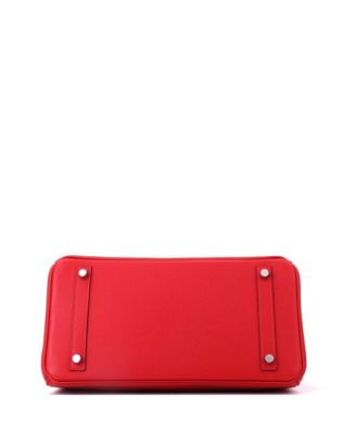 Birkin 30 Handbag Red Epsom with Palladium Hardware