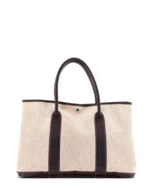 36 Garden Party Tote Toile and Leather