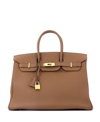 Birkin 35 Handbag Brown Togo with Gold Hardware